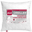 ABEIL Oreiller a mémoire de forme matelassé 60x60 cm blanc