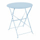 Ensemble de jardin bistrot 2 personnes - Table ronde 60 cm avec 2 chaises - Acier  thermolaqué - Bleu