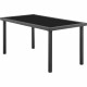 Ensemble repas de jardin - table en verre trempé et 8 chaises en résine tressée noir - Table 160x80x73 cm - Chaise : 44x54x88…