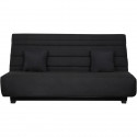 Banquette Clic clac Dunlopillo - Tissu Pearl Noir + 2 coussins Noir - L 194 x P 98 x H 102 cm - ALEX