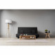 Banquette Clic clac Dunlopillo - Tissu Pearl Noir + 2 coussins Noir - L 194 x P 98 x H 102 cm - ALEX