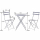 Set bistrot - ensemble repas de jardin - Table pliante + 2 chaises - Structure : acier - Coloris : Gris