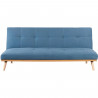 AMALIA Banquette clic clac 3 places capitonné - Tissu bleu - L 180 x P 67 x H 80 cm