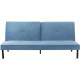 LYNN Banquette clic clac 3 places - Tissu bleu - L 190 x P 92 x H 87 cm