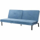 LYNN Banquette clic clac 3 places - Tissu bleu - L 190 x P 92 x H 87 cm