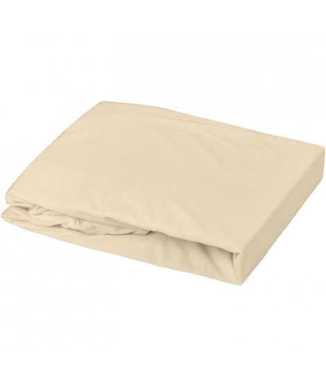 Domiva Drap housse + Alese - 70 x 140 cm - 100% coton - Blanc/Cailloux