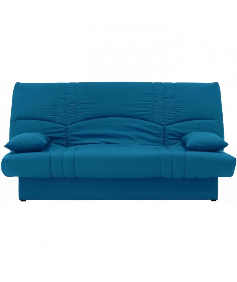 DREAM Banquette clic clac 3 places - Tissu bleu canard - Slyle contemporain - L 190 x P92 cm