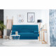 DREAM Banquette clic clac 3 places - Tissu bleu canard - Slyle contemporain - L 190 x P92 cm