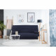 DREAM Banquette clic clac 3 places - Tissu bleu foncé - Slyle contemporain - L 190 x P 92 cm