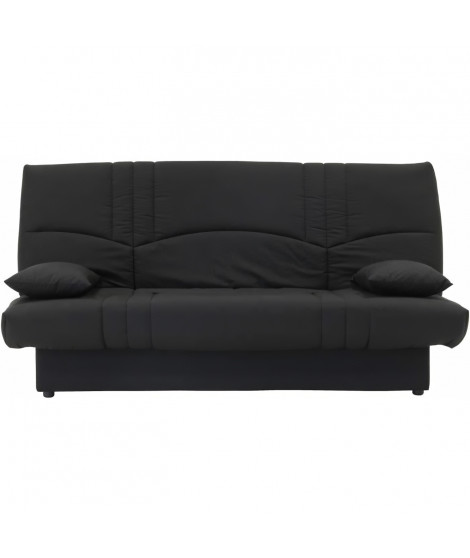 DREAM Banquette clic clac 3 places - Tissu noir - Style contemporain - L 190 x P 92 cm