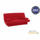 DREAM Banquette clic clac 3 places - Tissu rouge - Slyle contemporain - L 190 x P 92 cm