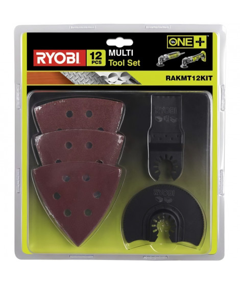 RYOBI Kit d'accessoires Multitool 12 pieces pour RMT300, R18MT3 et R18MT RAKMT12KIT