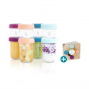 Babymoov Babybols - 8 Pots de Conservation en Verre 120 & 240 ml - Hermétiques - Livret Recettes Bio inclus