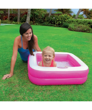 INTEX Piscine gonflable enfant / bébé pataugeoire Carree 85 x 85 x 23 cm (couleur aléatoire)