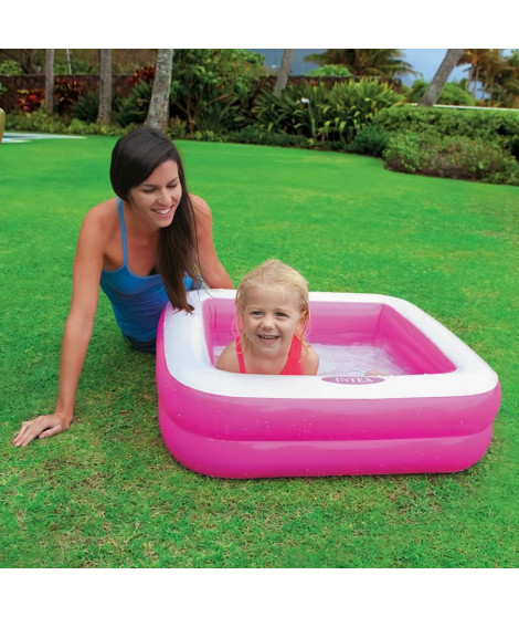 INTEX Piscine gonflable enfant / bébé pataugeoire Carree 85 x 85 x 23 cm (couleur aléatoire)