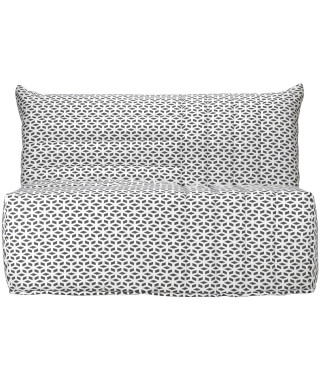 BULTEX Banquette BZ BECCI 3 places - L 142 x P 101 cm - Tissu noir et blanc