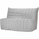 BULTEX Banquette BZ BECCI 3 places - L 142 x P 101 cm - Tissu noir et blanc