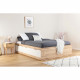 FINLANDEK Lit adulte VANKKA scandinave décor chene et blanc mat - l 140 x L 190 cm