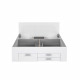 Lit adulte 160x200 cm - 2 tiroirs  2 chevets - Décor Blanc mat - L 163,7 x P 204,1 x H 90 cm - UDINE