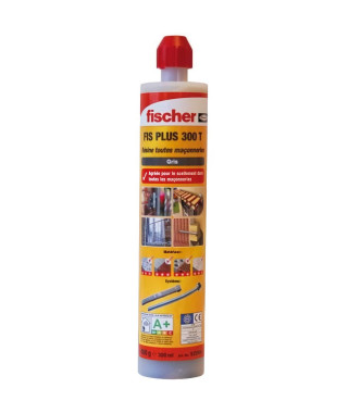 FISCHER - Résine polyvalente pour des fixations dans le béton et la maçonnerie FIS Plus 300 T gris - 1 cartouche de 300 ml