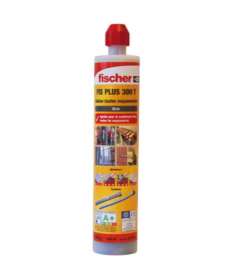 FISCHER - Résine polyvalente pour des fixations dans le béton et la maçonnerie FIS Plus 300 T gris - 1 cartouche de 300 ml