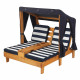 KIDKRAFT 00524 Double chaise longue pour Enfantavec porte-gobelets - Miel et bleu marine