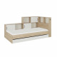 GAMI Lit enfant avec rangement 90x200 cm - Décor châtaignier naturel - L 221 x P 120 x H 104 cm - ARMEL