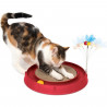 CAT IT Cuircuit 3 en 1 avec balle et planche a griffer - Ø 36 cm - Rouge - Pour chat