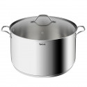 TEFAL B8647504 Marmite 36 cm inox, Tous feux dont induction, 17,5L, Poignées robustes, Couvercle verre, Intuition XL