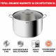 TEFAL B8647504 Marmite 36 cm inox, Tous feux dont induction, 17,5L, Poignées robustes, Couvercle verre, Intuition XL