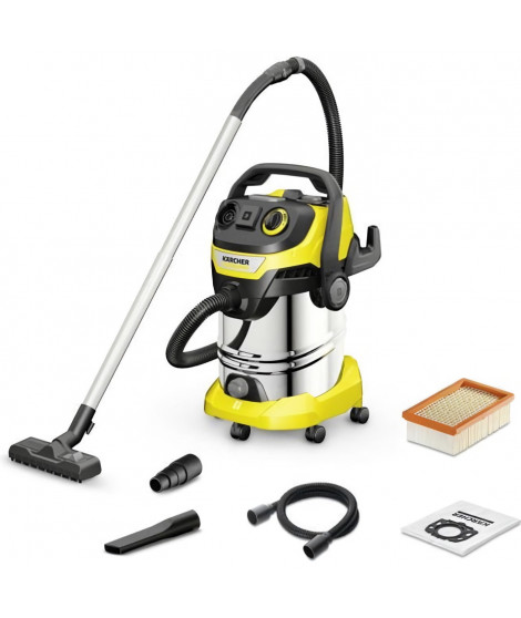 Aspirateur eau et poussiere KARCHER WD 6 P S V-30/6/22/T - Cuve inox 30 L - 1300W (Prise électroportative et fonction souffle…