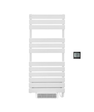 Radiateur Seche-serviettes avec soufflerie 750W + 1000W OCEANIC Opal - Thermostat déporté - Blanc - NF