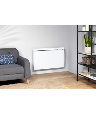 AIRELEC ALIZÉ A693685 Radiateur a Inertie Fonte - Horizontal 1500W - Coloris Blanc - Fabrication Française - Programmable