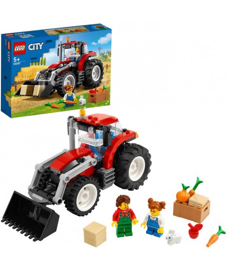 LEGO City 60287 Le tracteur Jouet, jeux de la ferme avec les figurines de fermier et de lapin pour garçon ou fille de 5 ans