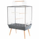 ZOLUX Cage surélevée Néo Jili pour oiseaux - L 78 x P 47,5 x H 112 cm - Gris