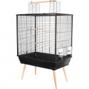 ZOLUX Cage surélevée Néo Jili pour oiseaux - L 78 x P 47,5 x H 112 cm - Noir