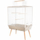 ZOLUX Cage surélevée Néo Jili pour oiseaux - L 78 x P 47,5 x H 112 cm - Beige