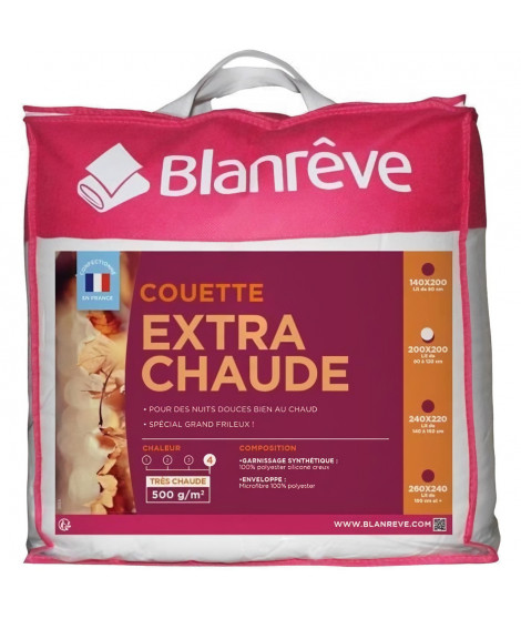 BLANREVE Couette extra chaude en microfibre - 200 x 200 cm - Blanc