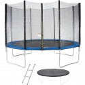 Trampoline MAXI ECO Ø 360 cm Bleu - Avec Filet, Echelle, Couverture de Protection