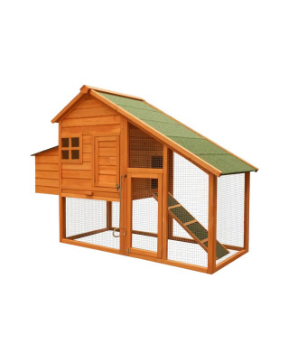 Poulailler en sapin - bois et Métal - 172 x 65 x 120 cm - 2 a 4 poules