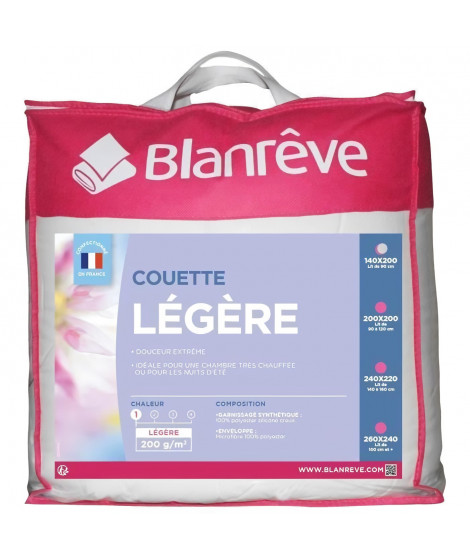 BLANREVE Couette légere en microfibre - 140 x 200 cm - Blanc