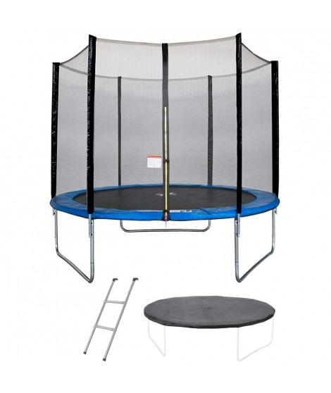 Trampoline MAXI ECO Ø 300 cm Bleu - Avec Filet, Echelle, Couverture de Protection