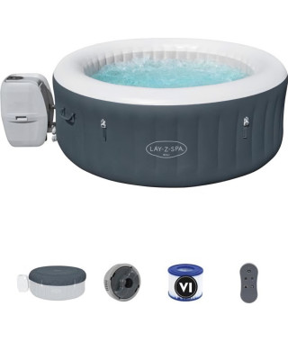 Spa gonflable BESTWAY - Lay-Z-Spa Bali - 180 x 66 cm - 2 a 4 places - Rond (Inclus : couverture, cartouche, diffuseur et LED)