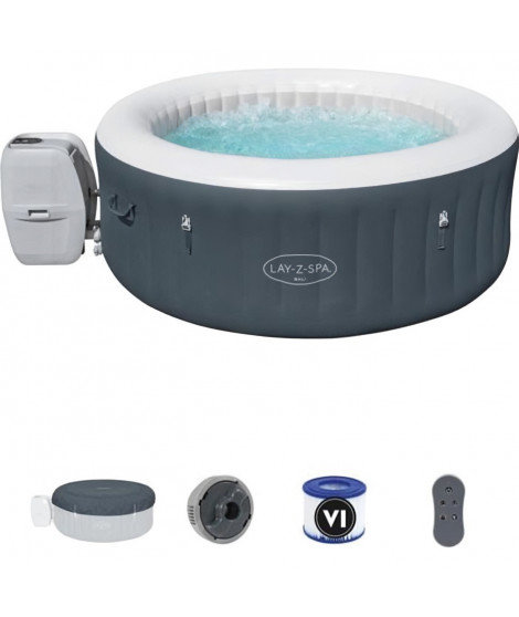 Spa gonflable BESTWAY - Lay-Z-Spa Bali - 180 x 66 cm - 2 a 4 places - Rond (Inclus : couverture, cartouche, diffuseur et LED)