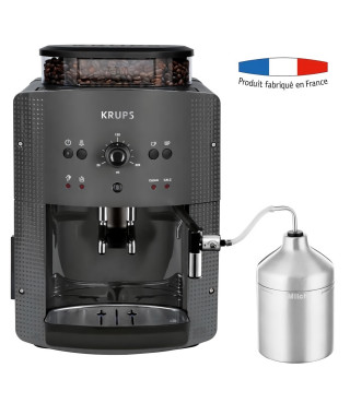 KRUPS YY4451FD Machine a café automatique avec broyeur a grains Essential avec mousseur a lait - Pression 15 bars - Grise