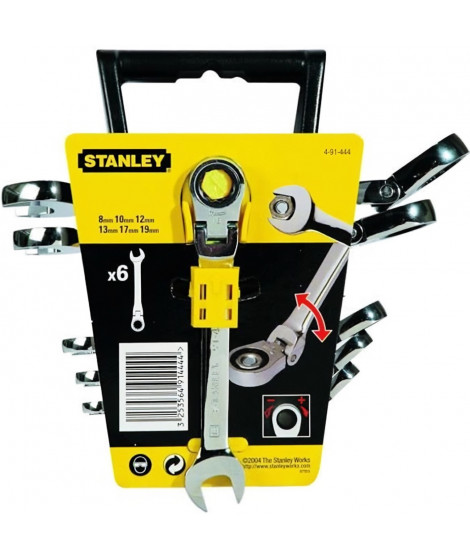 STANLEY 6 clés mixtes a cliquet a tete indexable