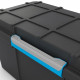 ABM Boîte de rangement - 80 L - Noir - Poignées ergonomiques - Joint étanche - Roulettes - Plateau - IP44