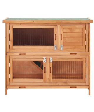 Clapier en sapin Milo - 111,5x46x92cm - Bois - Pour lapin