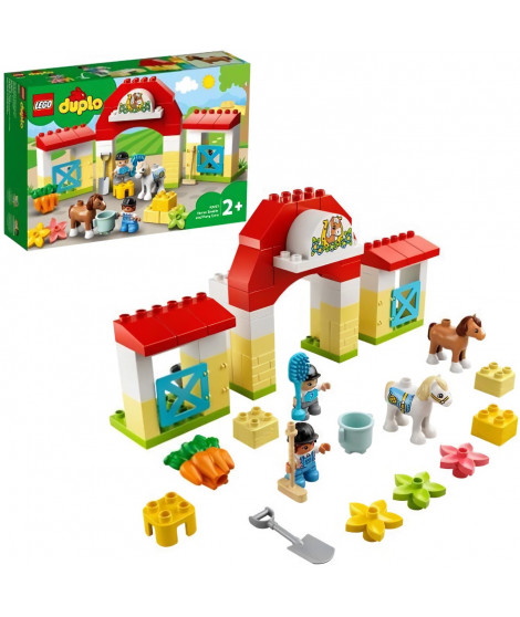 LEGO 10951 DUPLO Town L'écurie et Soins de Poneys Jouet avec Figurines pour Enfant de 2 Ans et +