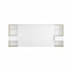 Tete de Lit avec étageres + chevets - Décor chene artisan et blanc - L 255 x P 36 x H 103 cm - WHITE